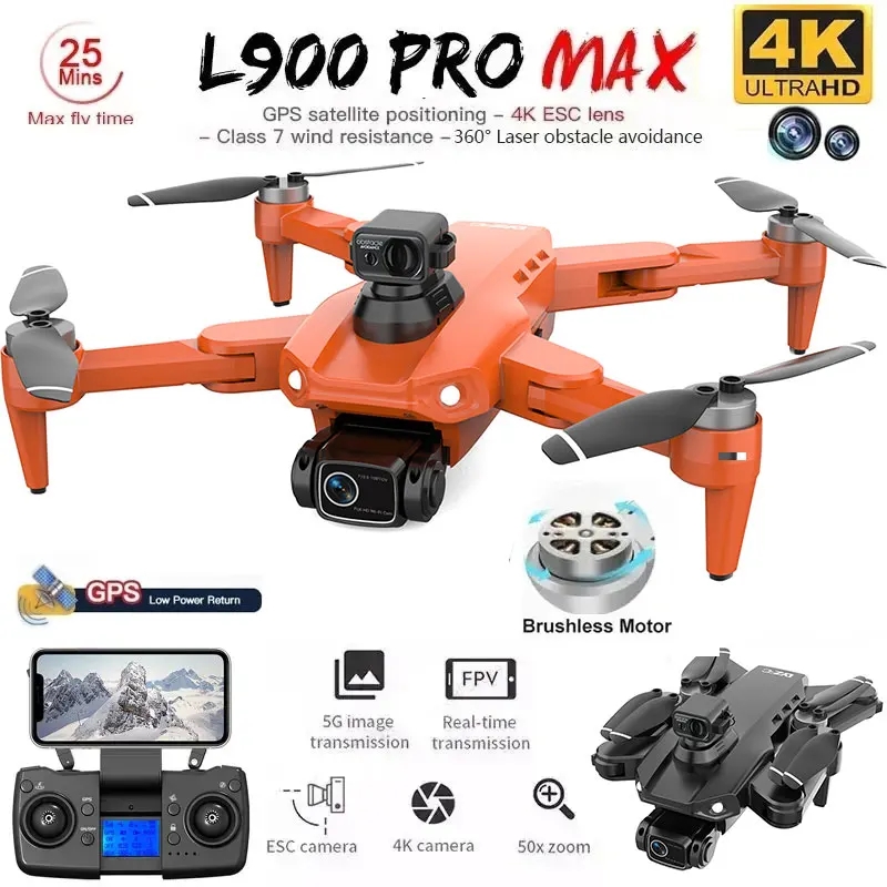 Drone Camera Wide Angle - L900 Pro MAX Drone GPS, mainan