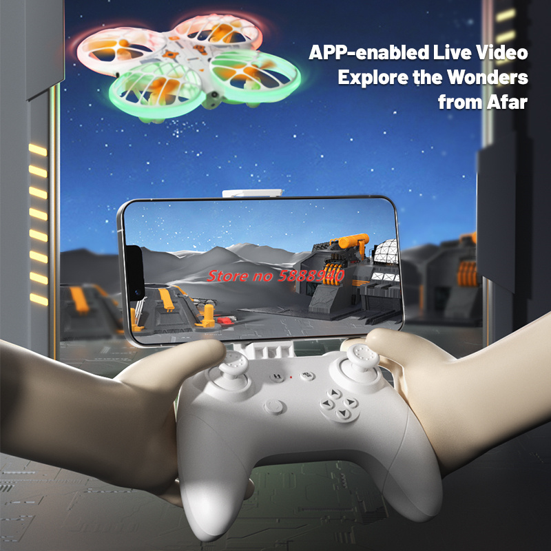Drone Camera Wide Angle - Drone Mini Lampu Neon Wifi Fpv