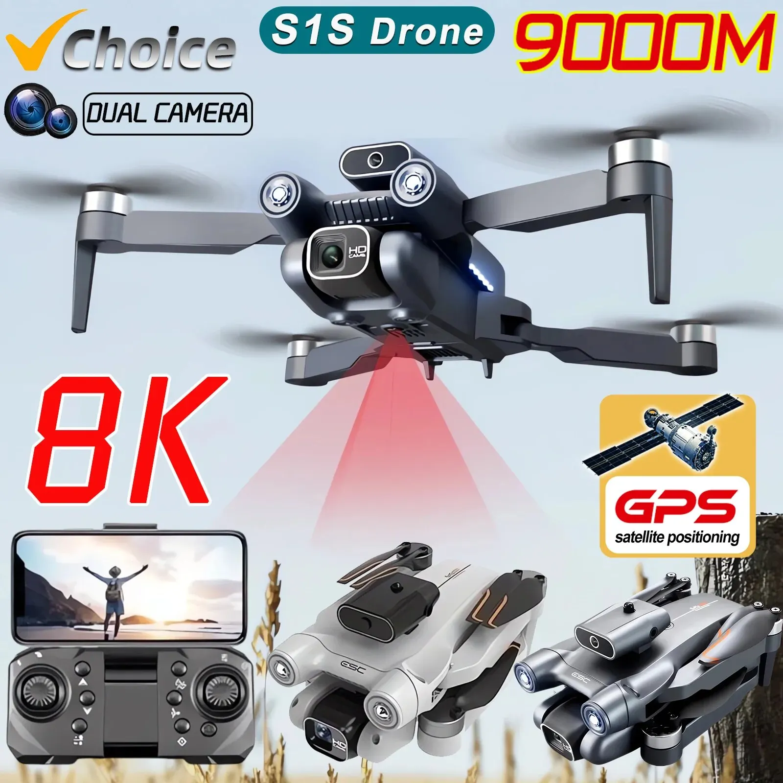 S1S Drone kamera GPS 5G 8K pro - Drone Camera Hd ulasan dan harga